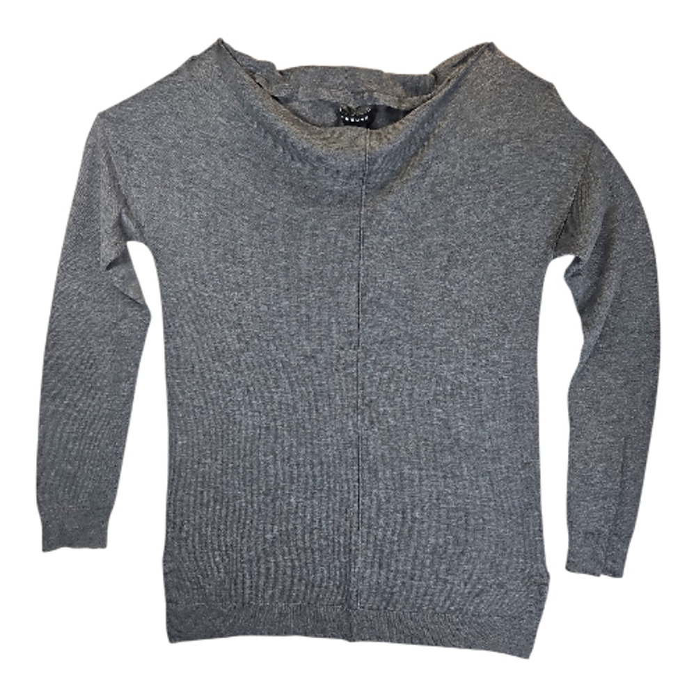 Trouve Cowl Neck Sweater Womens M Gray Long Sleeve Knit Pullover Cozy
